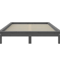 Massivholzbett Grau 150x200 cm Kiefer