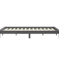 Massivholzbett Grau 150x200 cm Kiefer