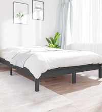 Massivholzbett Grau 150x200 cm Kiefer