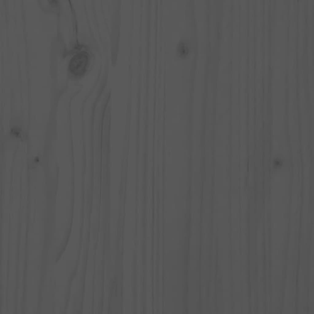Massivholzbett Grau 75x190 cm Kiefer