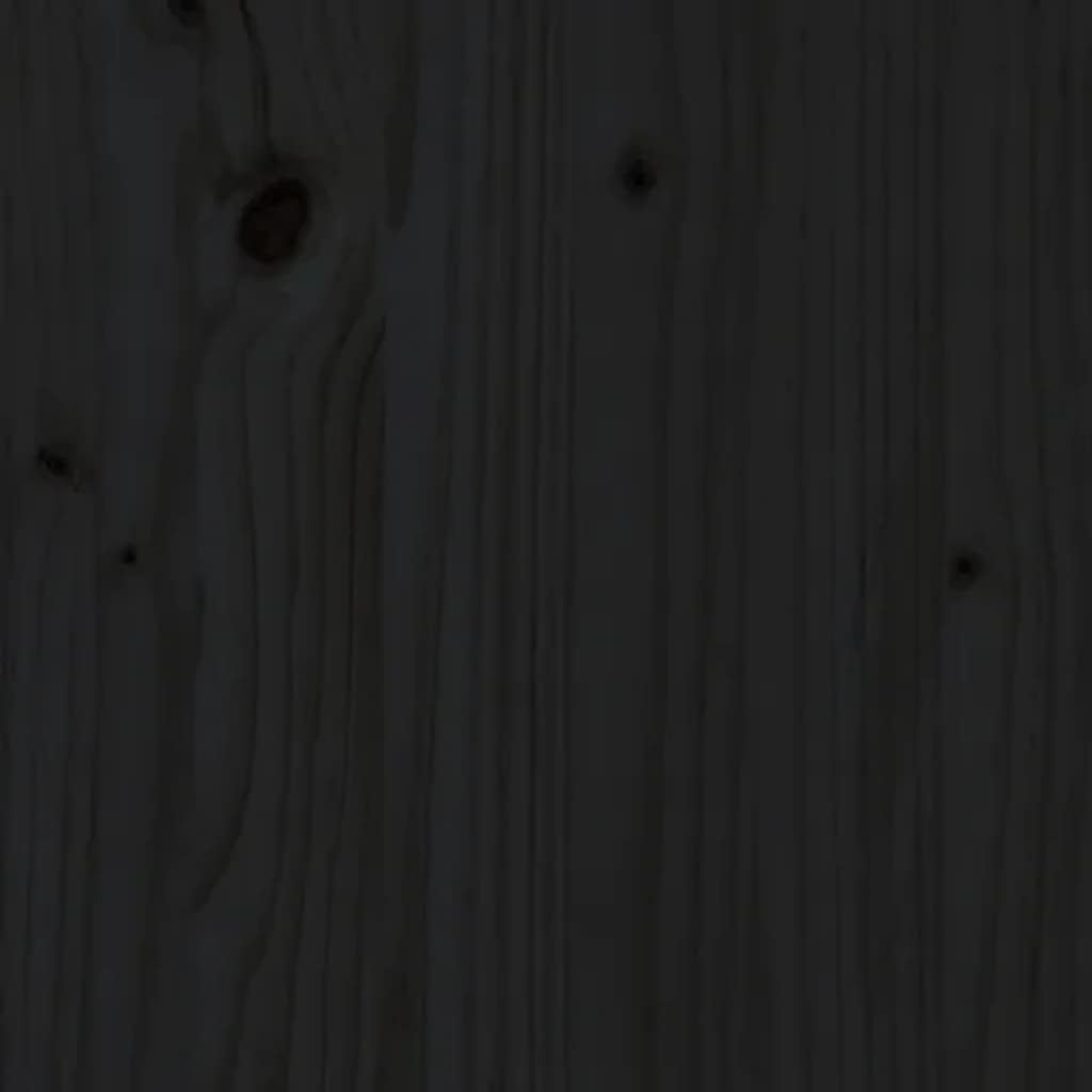 Massivholzbett Schwarz 140x190 cm Kiefer