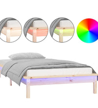 Massivholzbett mit LEDs 90x200 cm