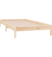 Massivholzbett mit LEDs 90x200 cm