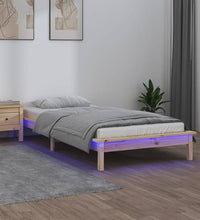 Massivholzbett mit LEDs 90x200 cm