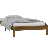Massivholzbett mit LED-Beleuchtung Honigbraun 90x200 cm