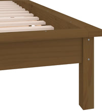 Massivholzbett mit LED-Beleuchtung Honigbraun 90x200 cm