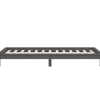 Massivholzbett mit LEDs Grau 100x200 cm