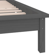 Massivholzbett mit LEDs Grau 100x200 cm