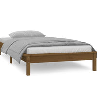 Massivholzbett mit LED-Beleuchtung Honigbraun 100x200 cm