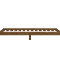 Massivholzbett mit LED-Beleuchtung Honigbraun 100x200 cm