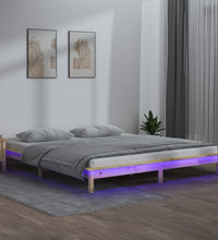 Massivholzbett mit LEDs 120x200 cm