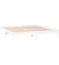 Massivholzbett mit LED-Beleuchtung Weiß 120x200 cm
