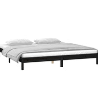 Massivholzbett mit LED-Beleuchtung Schwarz 120x200 cm