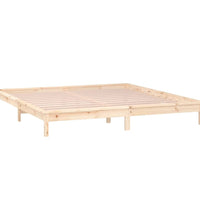 Massivholzbett mit LEDs 200x200 cm