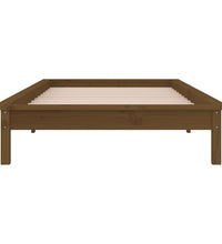 Massivholzbett mit LEDs Honigbraun 75x190 cm
