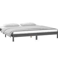 Massivholzbett mit LEDs Grau 120x190 cm