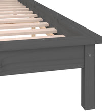 Massivholzbett mit LEDs Grau 120x190 cm