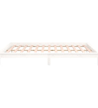 Massivholzbett mit LEDs Weiß 135x190 cm