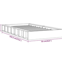 Massivholzbett Grau 75x190 cm