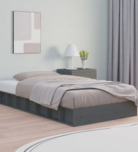 Massivholzbett Grau 75x190 cm