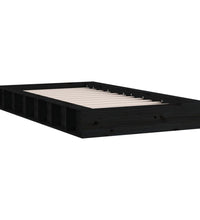 Massivholzbett Schwarz 135x190 cm
