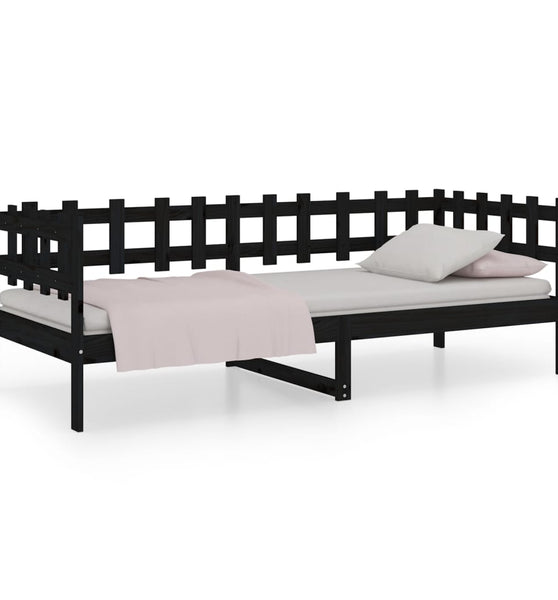 Tagesbett Schwarz 80x200 cm Massivholz Kiefer