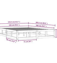 Massivholzbett 150x200 cm