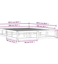 Massivholzbett Honigbraun 200x200 cm