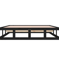 Massivholzbett Schwarz 135x190 cm