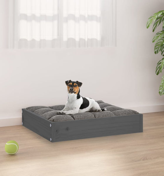 Hundebett Grau 51,5x44x9 cm Massivholz Kiefer