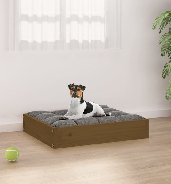 Hundebett Honigbraun 51,5x44x9 cm Massivholz Kiefer