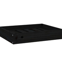 Hundebett Schwarz 51,5x44x9 cm Massivholz Kiefer