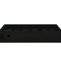 Hundebett Schwarz 51,5x44x9 cm Massivholz Kiefer