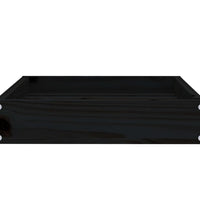 Hundebett Schwarz 51,5x44x9 cm Massivholz Kiefer