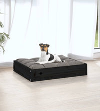 Hundebett Schwarz 51,5x44x9 cm Massivholz Kiefer