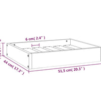 Hundebett Schwarz 51,5x44x9 cm Massivholz Kiefer