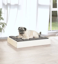 Hundebett Weiß 61,5x49x9 cm Massivholz Kiefer