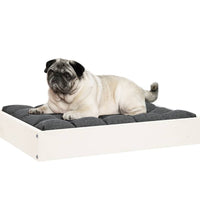 Hundebett Weiß 61,5x49x9 cm Massivholz Kiefer