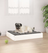 Hundebett Weiß 61,5x49x9 cm Massivholz Kiefer