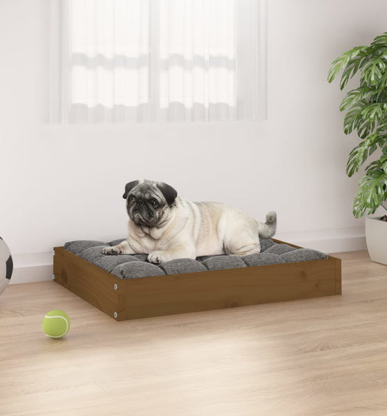 Hundebett Honigbraun 61,5x49x9 cm Massivholz Kiefer