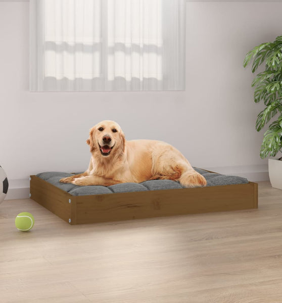 Hundebett Honigbraun 71,5x54x9 cm Massivholz Kiefer