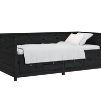 Tagesbett Schwarz 75x190 cm Massivholz Kiefer