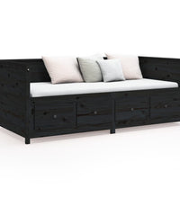 Tagesbett Schwarz 75x190 cm Massivholz Kiefer