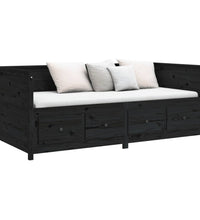 Tagesbett Schwarz 75x190 cm Massivholz Kiefer