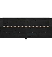 Tagesbett Schwarz 75x190 cm Massivholz Kiefer