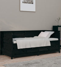 Tagesbett Schwarz 75x190 cm Massivholz Kiefer