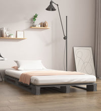 Palettenbett Grau 100x200 cm Massivholz Kiefer