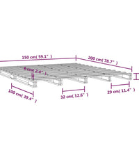 Palettenbett Honigbraun 150x200 cm Massivholz