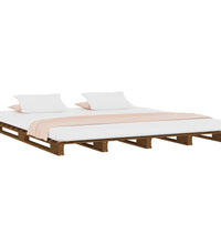 Palettenbett Honigbraun 140x190 cm Massivholz Kiefer