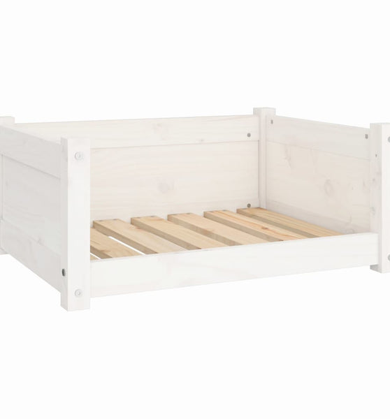 Hundebett Weiß 65,5x50,5x28 cm Massivholz Kiefer